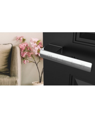 Poignée de porte chrome poli BRISA poignée design montée sur une porte