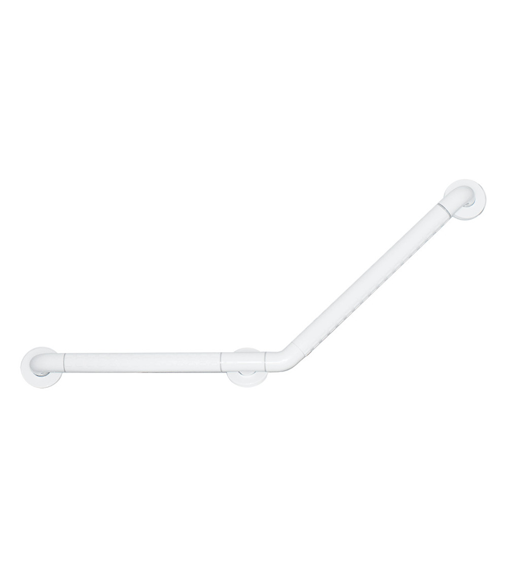 Barre d'appui bain coudée Blanc -  poignée design