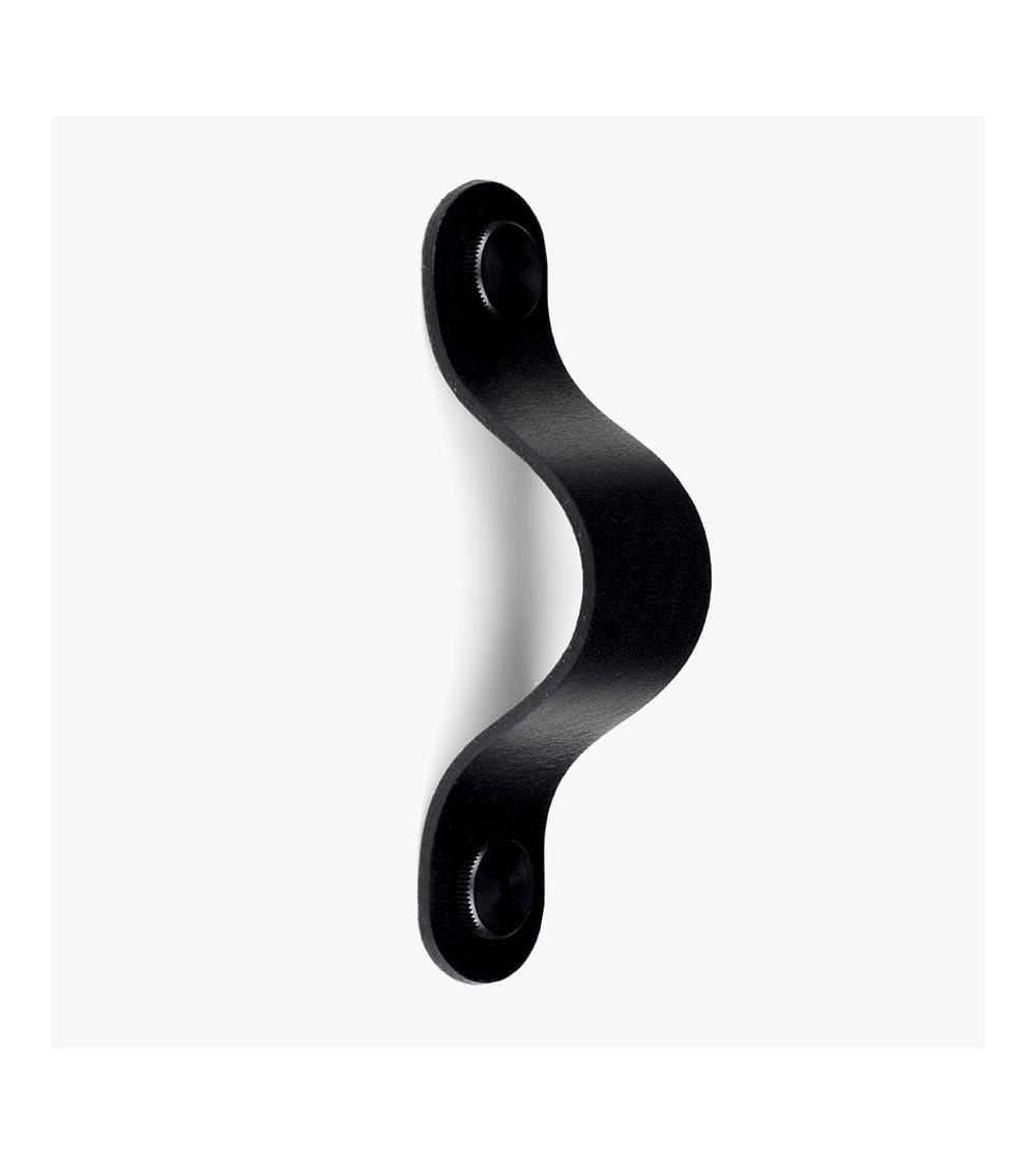 Poignée de meuble noir en cuir naturel -  poignée design