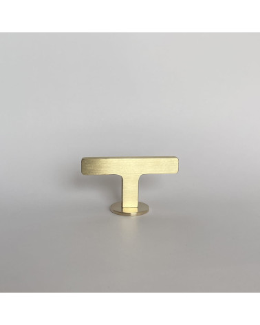 Bouton de meuble en laiton ISA T poignée design vue de face