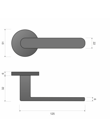 Poignée de porte Line Vénus poignée design avec dimensions
