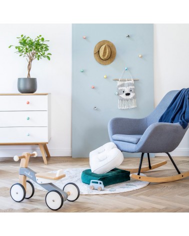 Bouton de meuble en bois de Hêtre Bleu Azur -  poignée design
