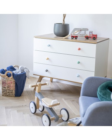 Bouton de meuble en bois de Hêtre Bleu Azur -  poignée design