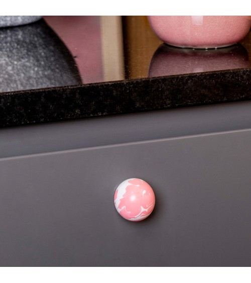 Bouton de meuble en bois de Hêtre Rose -  poignée design