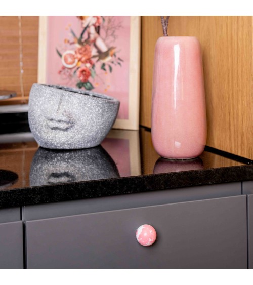 Bouton de meuble en bois de Hêtre Rose -  poignée design