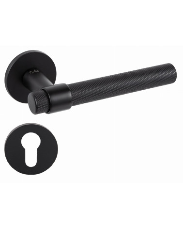 Poignée de porte noire GHOST poignée design avec rosace à clé i