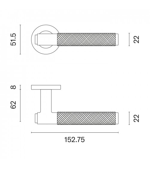 Poignée de porte graphite OVAL 1741 poignée design