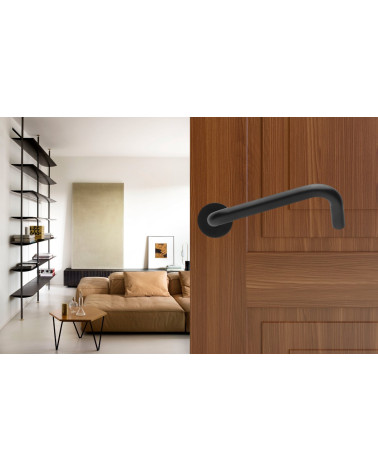 Poignées de Porte PMR Haut de Gamme en Inox Italien de couleur Noir - model NoHand -  poignée design