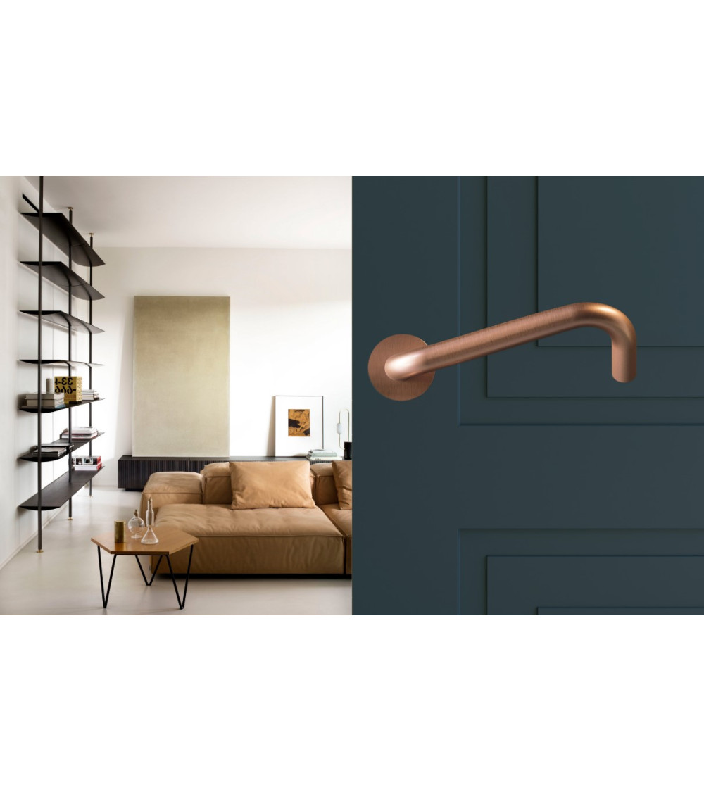 Poignées de Porte PMR en Inox, model NoHand avec Finition Cuivrée - Made in Italy -  poignée design