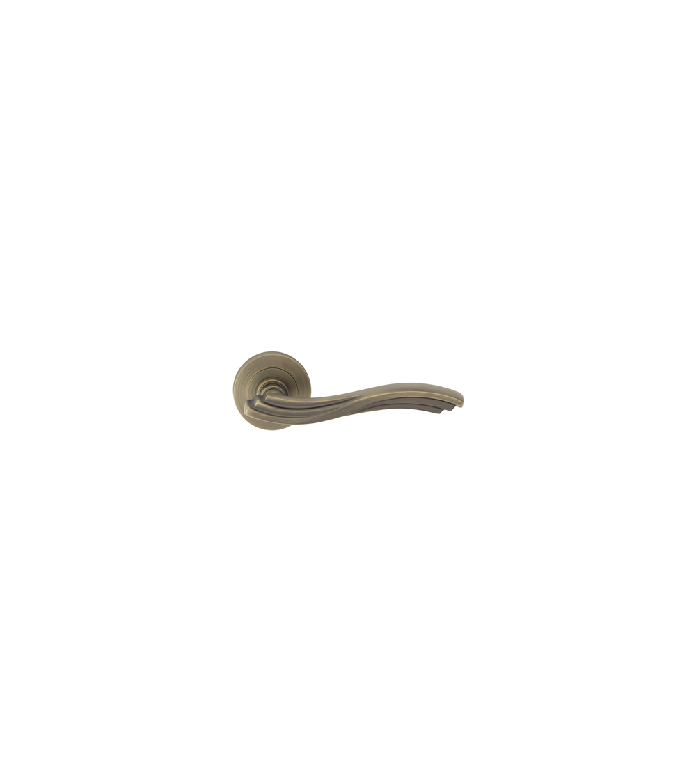 Vintage door handle with an original design and a surprising bronze finish
