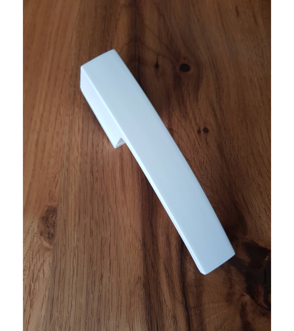 White curved arc door handle - suitable for public spaces