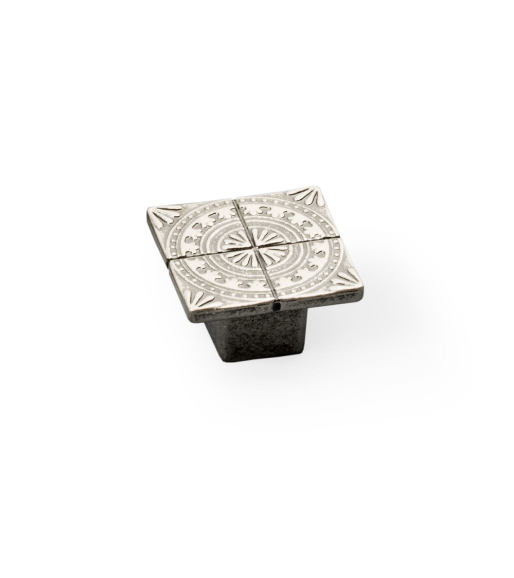 Bouton de meuble vieil argent SPARTA poignée design