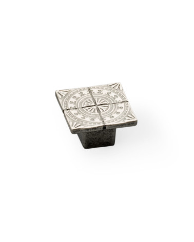 Bouton de meuble vieil argent SPARTA poignée design
