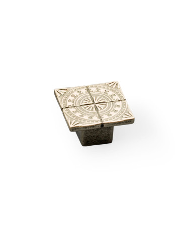 Bouton de meuble patine sur laiton SPARTA poignée design