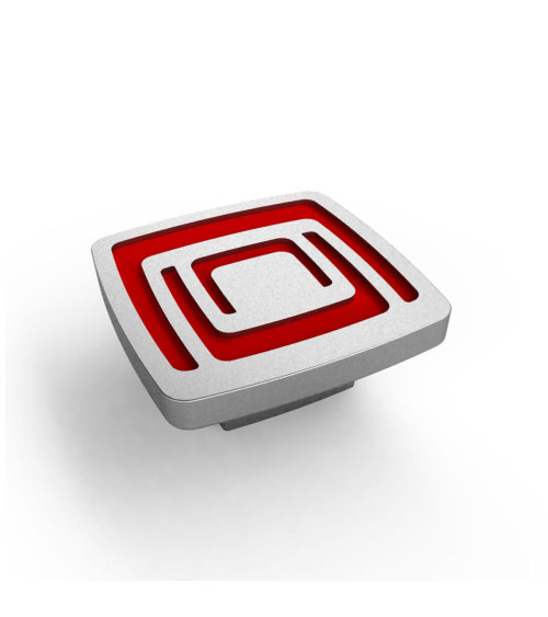 Bouton de meuble rouge/chrome mat TRIP poignée design