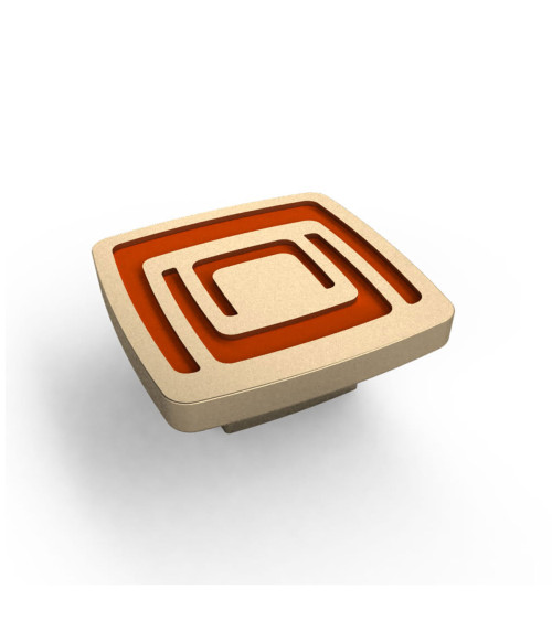 Bouton de meuble orange/nickel mat TRIP poignée design