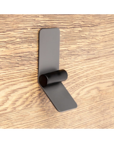 Poignée de meuble anthracite/noir mat TORN-2 poignée design fixée sur une surface en bois