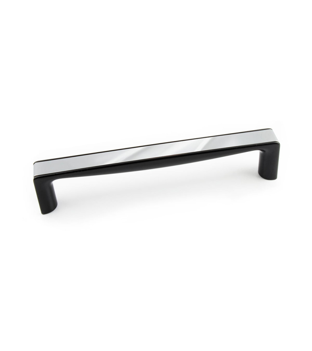 Poignée de meuble chrome brillant/noir brillant TWIX poignée design