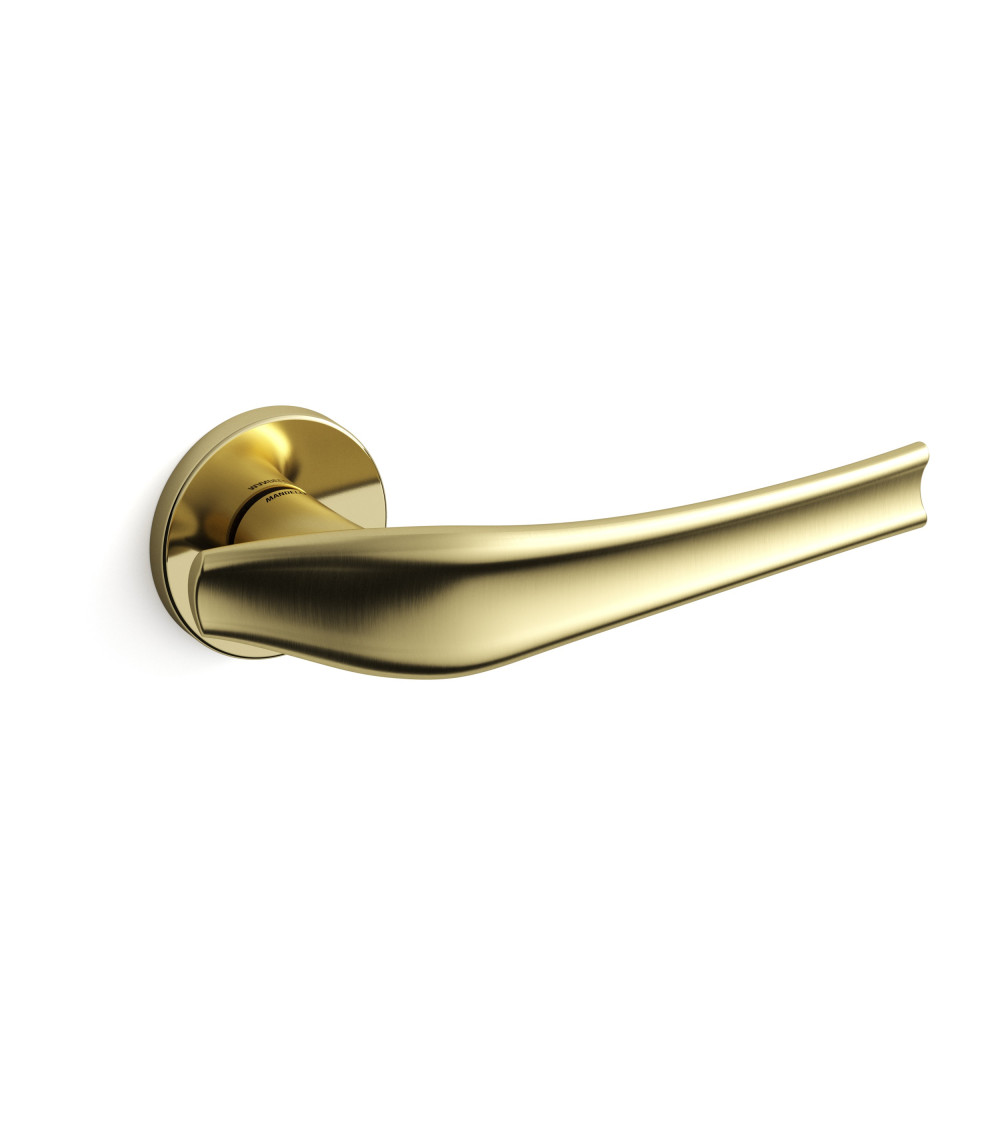 aqualung designer door handle in satin gold finish