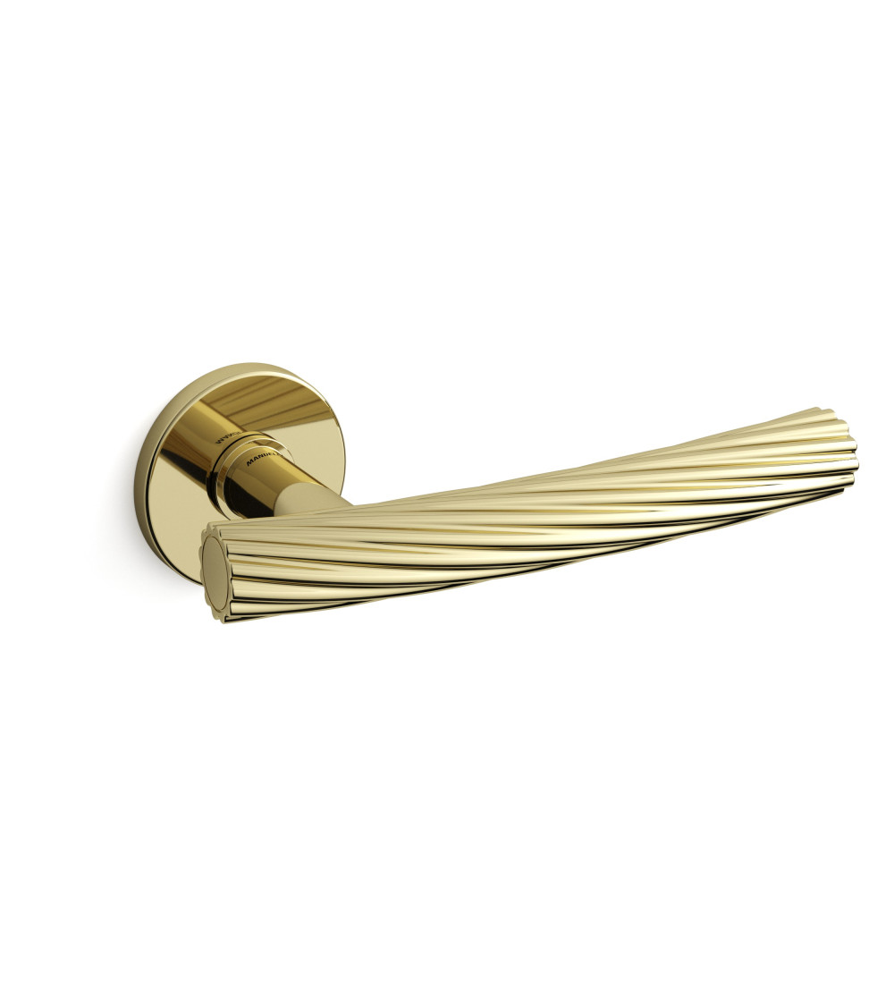 brass door handle combining originality and classicism