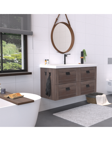 Poignée de meuble SEA poignée design couleur 7 montée sur un meuble salle de bain