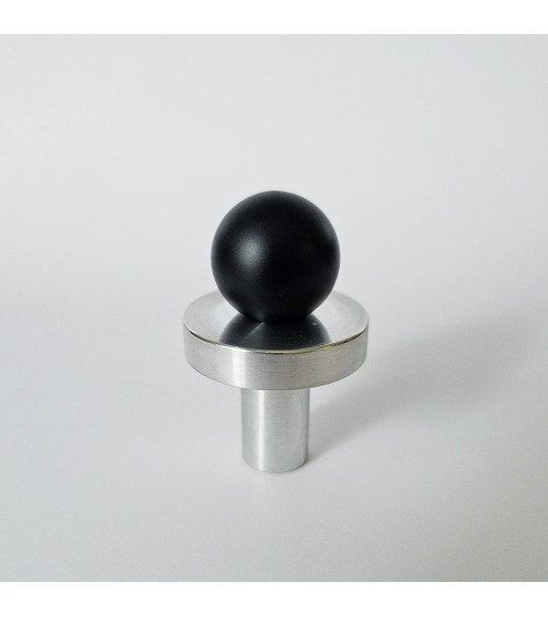 Bouton de meuble noire/chrome poli POLA poignée design