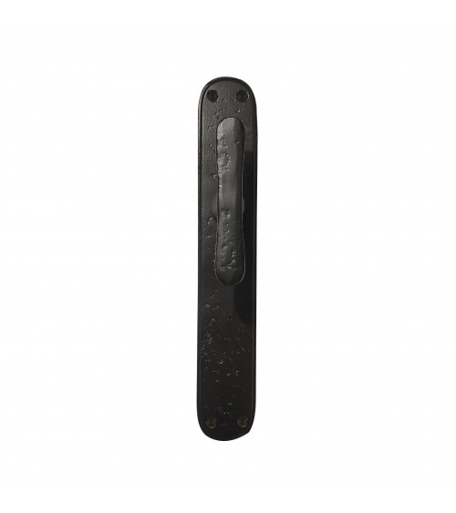 Poignée de porte bronze brut sur plaque longitudinale originale PHTT 40 -  poignée design
