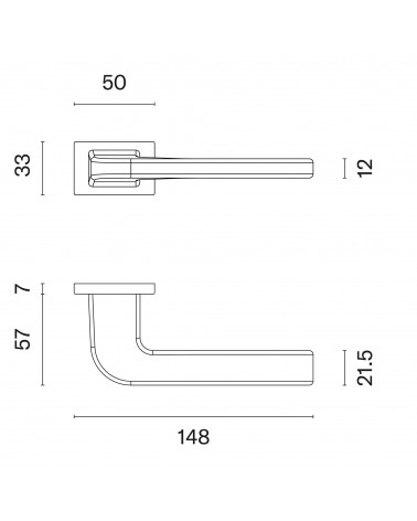 Poignée de porte ISMENA avec dimensions