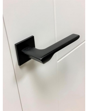 Poignée de porte matière zamak LIGNE poignée design vue de haut inclinée