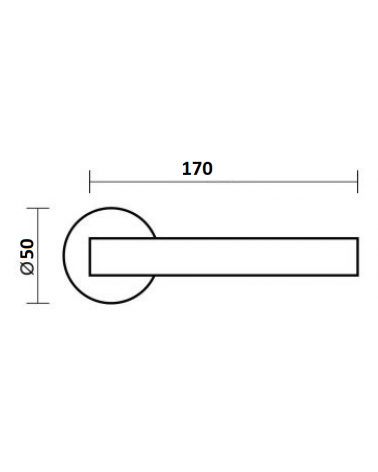 Poignée de porte en zamak JUMELLE avec dimensions