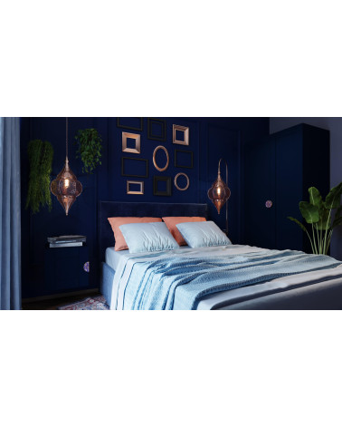 Poignée de Meuble en chêne émaillée semi-circulaire bleu