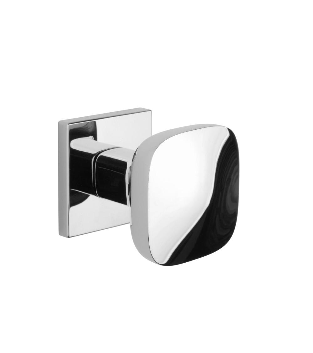 interior knob for a designer door in chrome finish