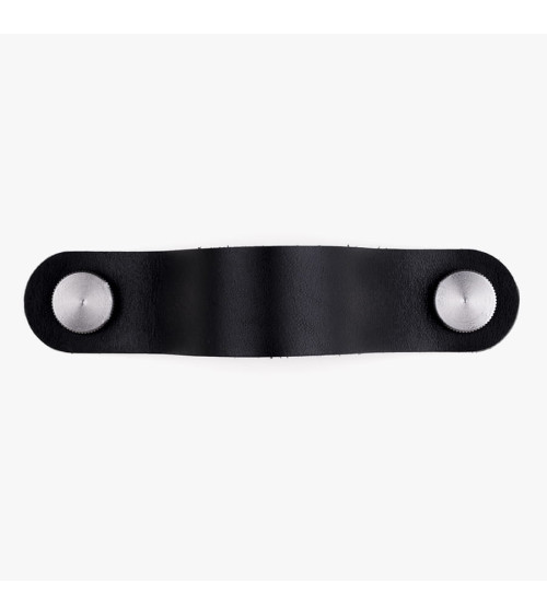 Poignée de meuble en cuir naturel couleur Noire/Noire