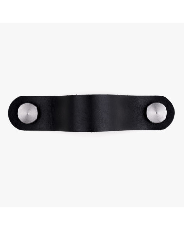 Poignée de meuble en cuir naturel couleur Noire/Noire