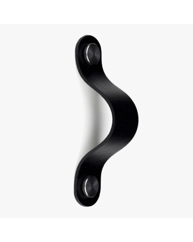 Poignée de meuble en cuir naturel couleur Noire/Noire