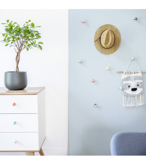 Bouton de meuble en bois de Hêtre orange -  poignée design