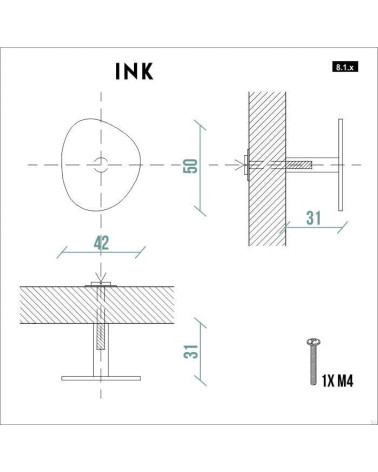 Bouton de meuble INK Blanc