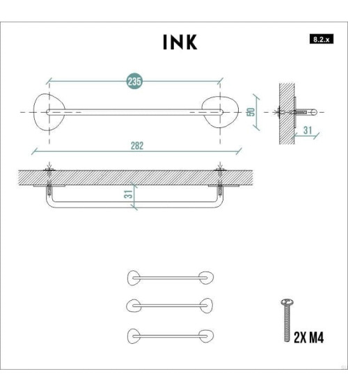 Poignée de meuble en acier INK Noire