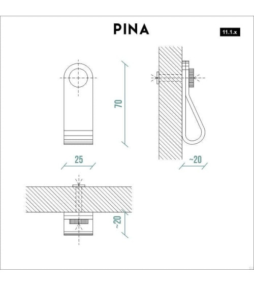 Bouton de meuble en pinatex couleur Noire/Chrome