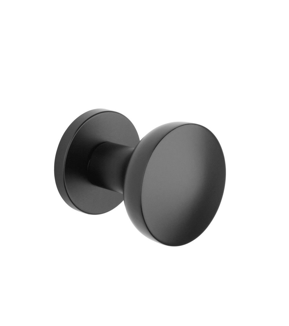 Modern and round door knob in black finish