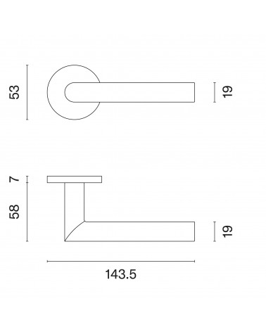 Poignée de porte ARABIS avec dimensions
