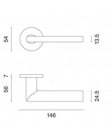 Poignée de porte KALMIA avec dimensions