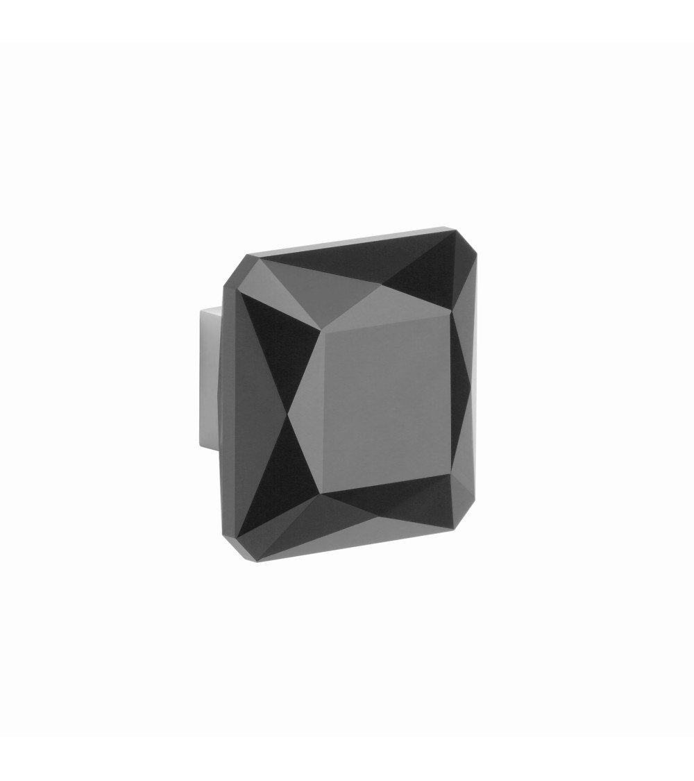 Bouton de meuble chrome poli/cristal noire 1065-S poignée design