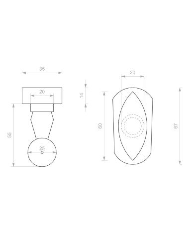 Pièce béquille de fenêtre BT254 noir 60mm