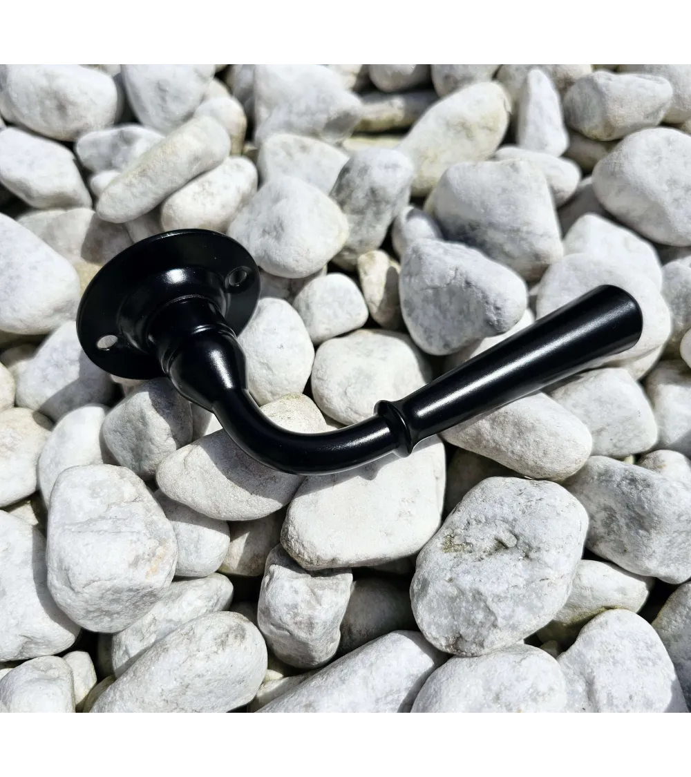 Poignée de porte rétro en fer de couleur noire - HINON