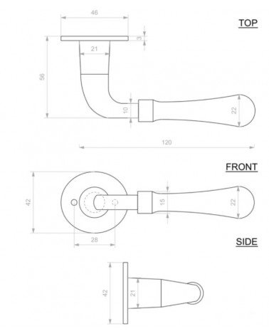Poignée de porte rouille en fer 1200 -  poignée design
