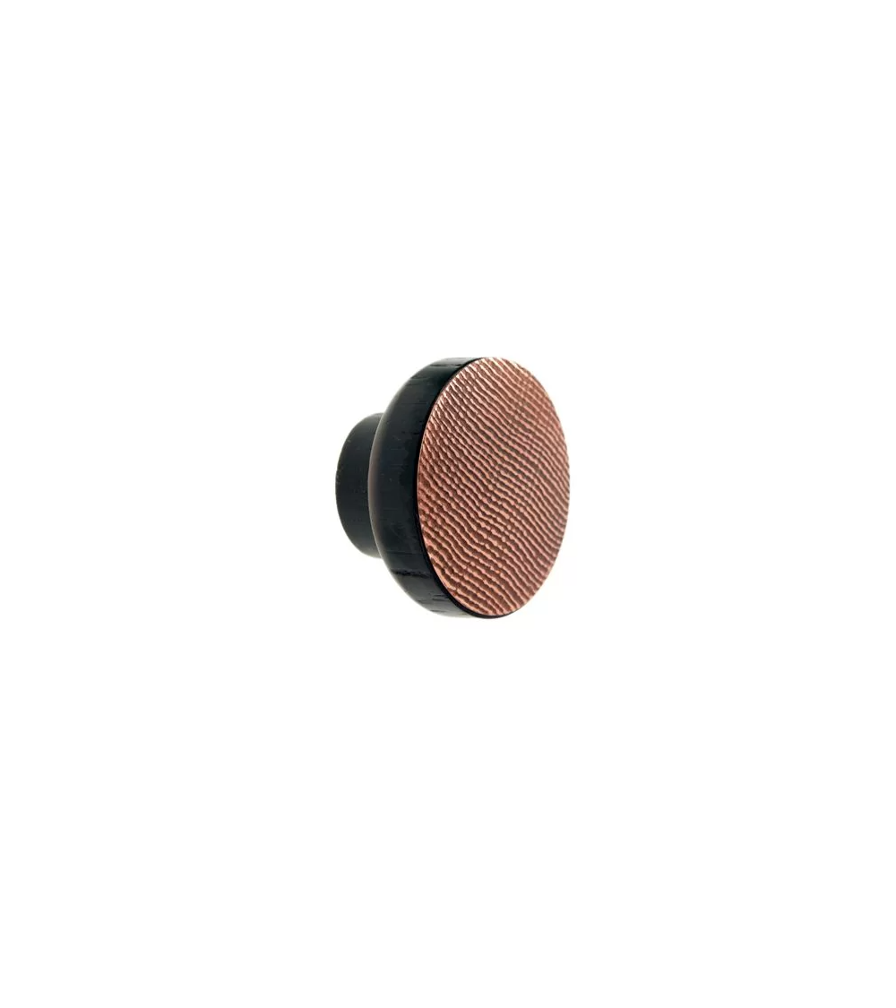 Poignée de meuble en bois vernis noir cuivre