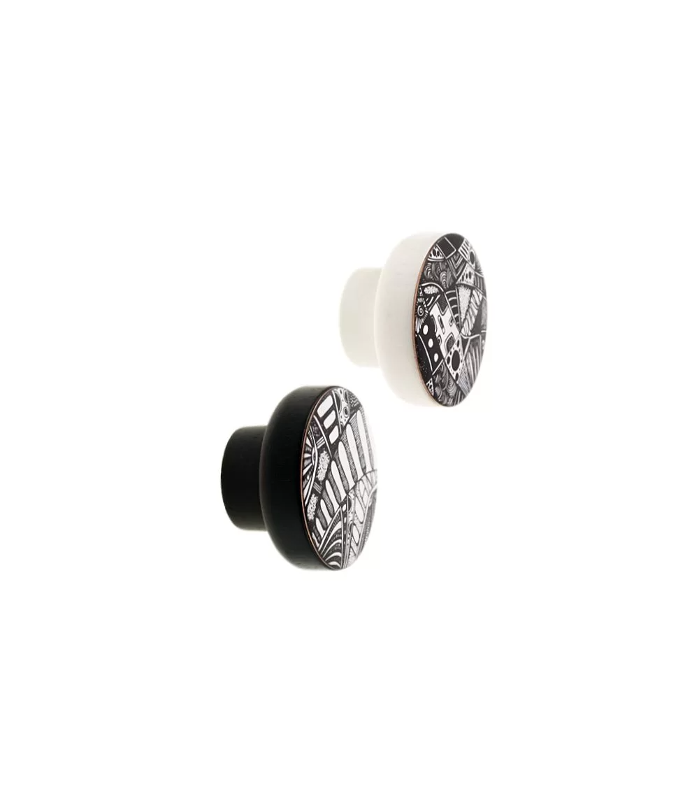 Bouton de meuble COSMOS Noir & Blanc