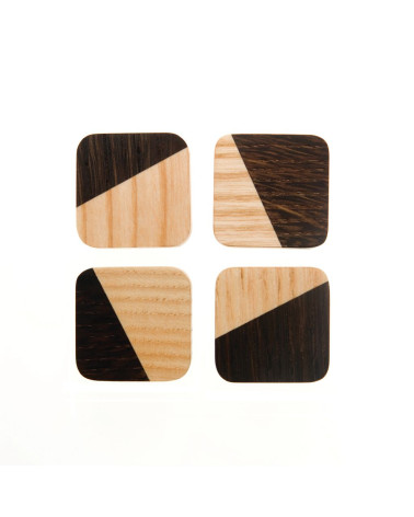 Bouton de meuble en bois bicolore carré Just 2