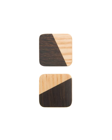 Bouton de meuble en bois bicolore carré Just 2